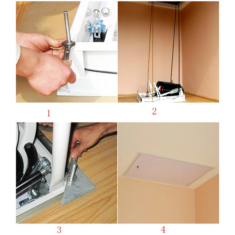 Imagem -04 - Escadas Elétricas do Sótão com Corrimão Teto de Controle Remoto Dobrável Escada Telescópica com Escotilha