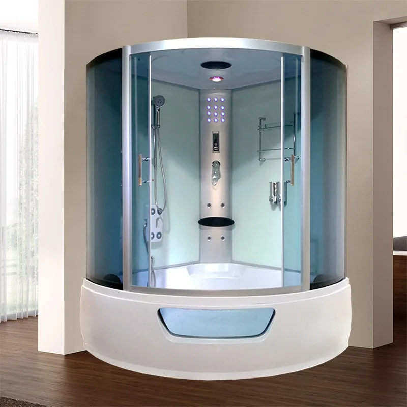 

Household toilet sliding door bathroom arc fan glass partition integral shower room integrated shower bathroom with bathtub