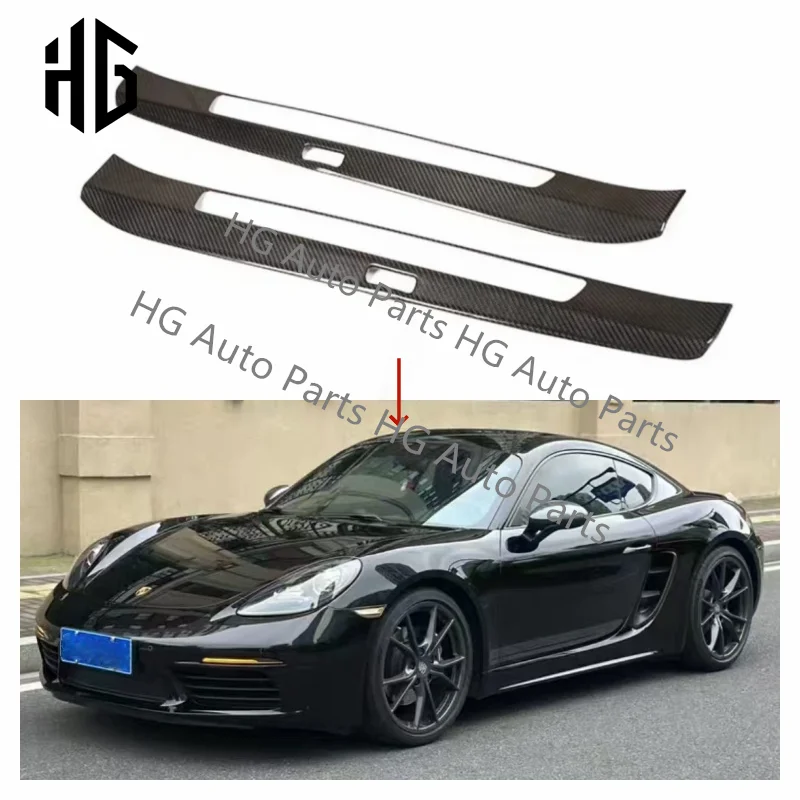 

Car Door Sill Real Carbon Fiber Exterior Decoration Trims For Porsche 718 Boxster-Cayman Outside Door Panel Auto Parts