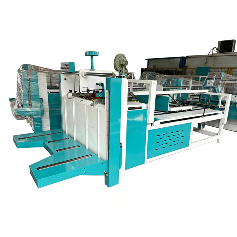 Manual Automatic Two Pieces Folder Gluer Two Sides Folding Gluing Machine Small Size Automatic Carton Box Folder Gluer Machine