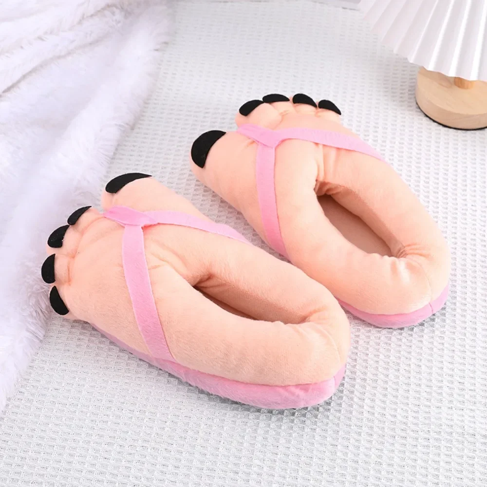 Kreative Winter-Hausschuhe für Damen und Herren, lustige Partner-Hausschuhe für große Füße, weiche, warme Baumwoll-Slipper für Zuhause – Detail 4