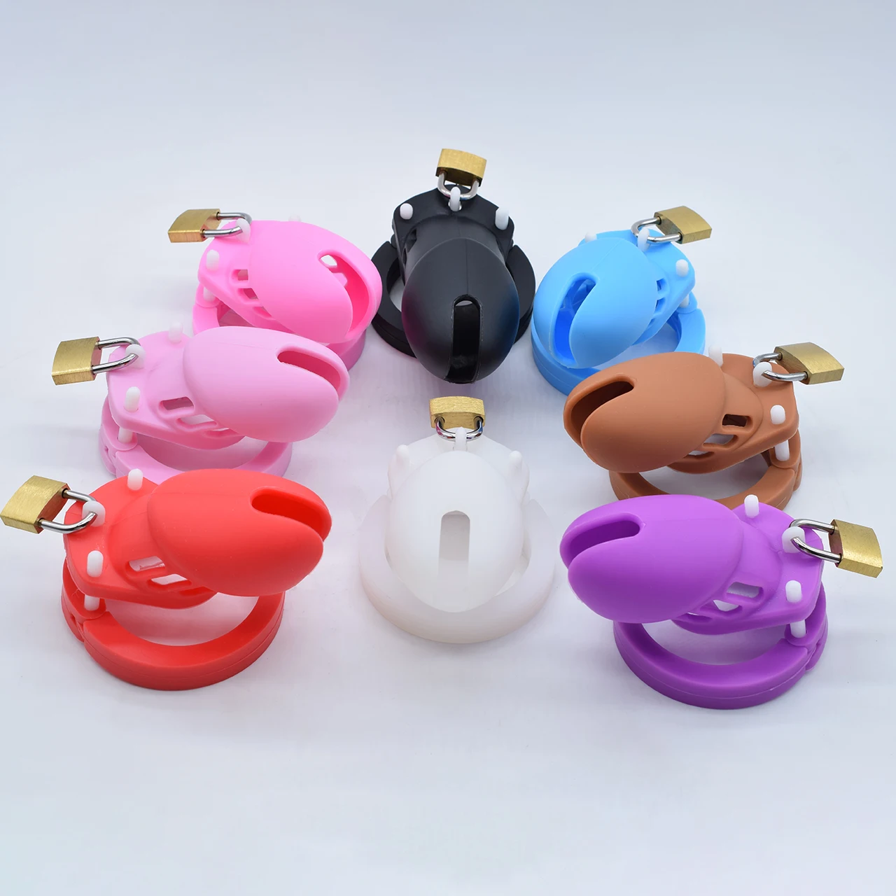 FRRK Penis Design Male Chastity Device Cock Cage with 5 Cock Rings for Couple Husband Loyalty Erect Denial Official-Website