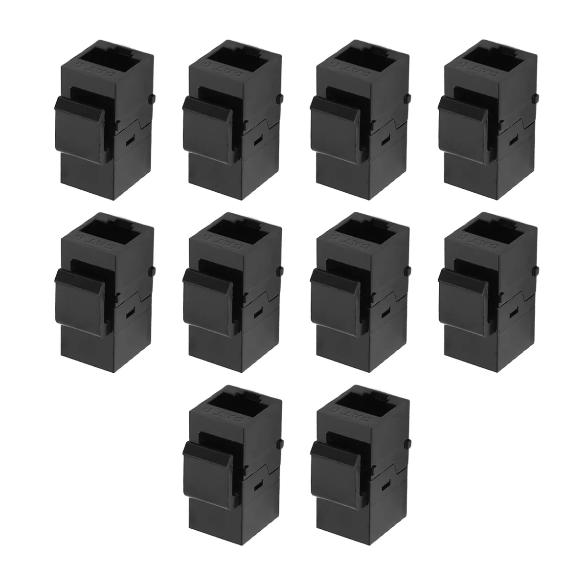 

10Pcs RJ45 Connector Jack Cat6 Extension Coupler Ethernet Network LAN Cat 6 Coupler Jacks Extend Adapter,Black