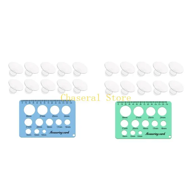 E7CE Soft Silicone Breast Pump Flange Insert with Measuring Card for Breastfeeding Moms Seeking Better Pump Fit Support