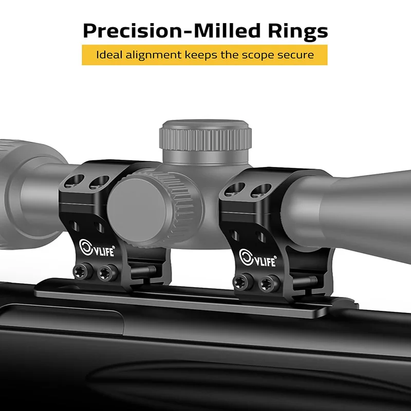 

2PCS Hunting Rifle Scope Mount Ring For 11mm Dovetail Rails 1inch Tactical Scope Mount with See Through Base