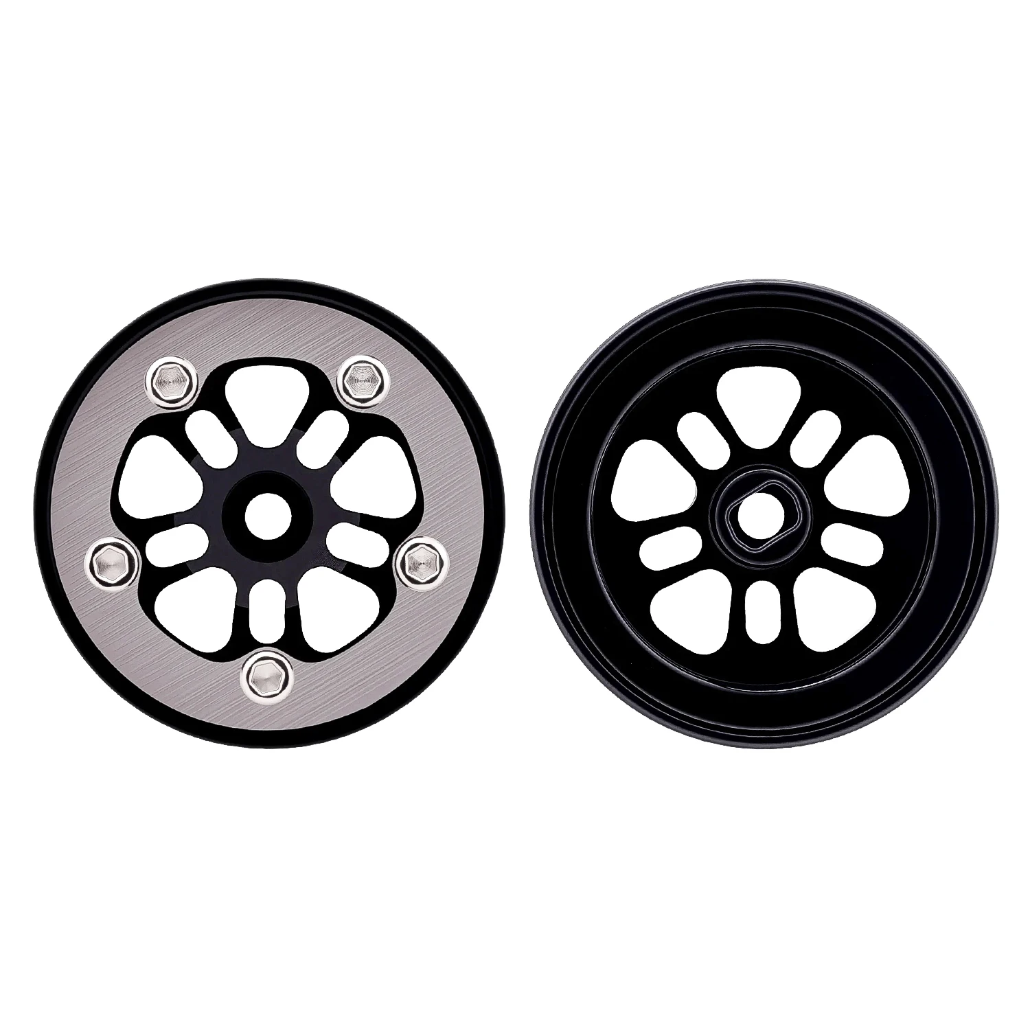 TCRC Deep Dish Grade 5 Titanium Wheel Face Aluminum 0.7inch Beadlock Wheels Hubs for 1/30 Axial SCX30 RC Crawler Car Upgrades