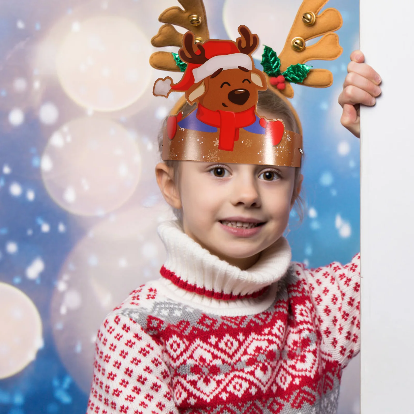 

6 Pcs Christmas Paper Hats Xmas Headdresses Photo Props Festive Accessories Party Cosplay Hats Themed Headb s Christmas Supplies