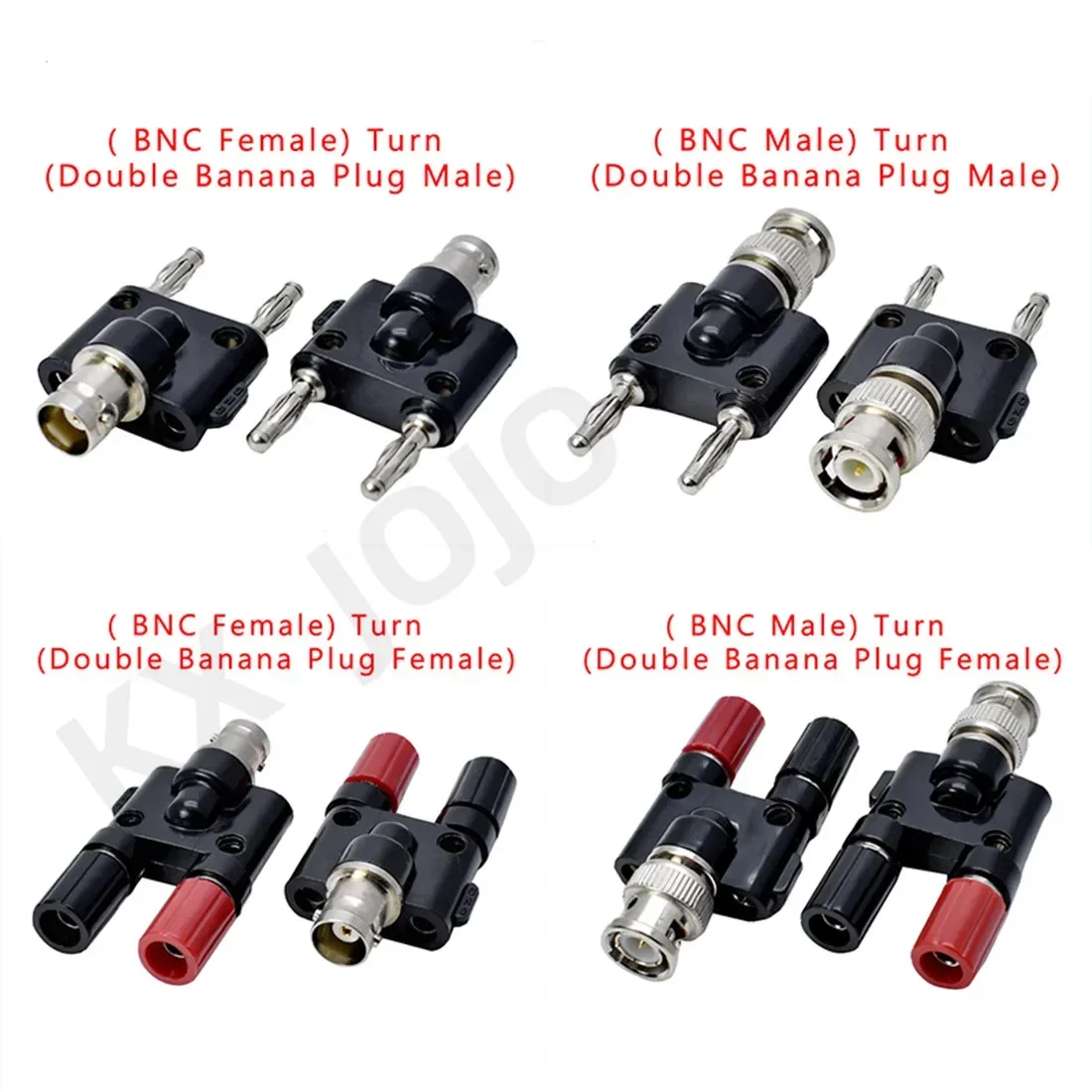 

BNC Q9 Banana Turn Two Dual 4mm Banana Male Female Jack Coaxial Connector BNC Tee Type 3 Way Splitter RF Adapter 1pc