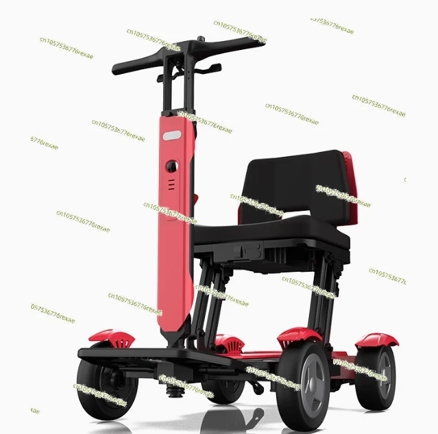 Suitable for the elderly electric four-wheeled lightweight folding car, light to sit, push, and invoice