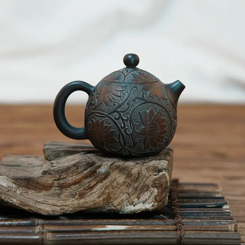 Guangxi Qinzhou Nixing Pottery Xiangjinxiang Pure Handmade Dragon Egg Kettle Teapot