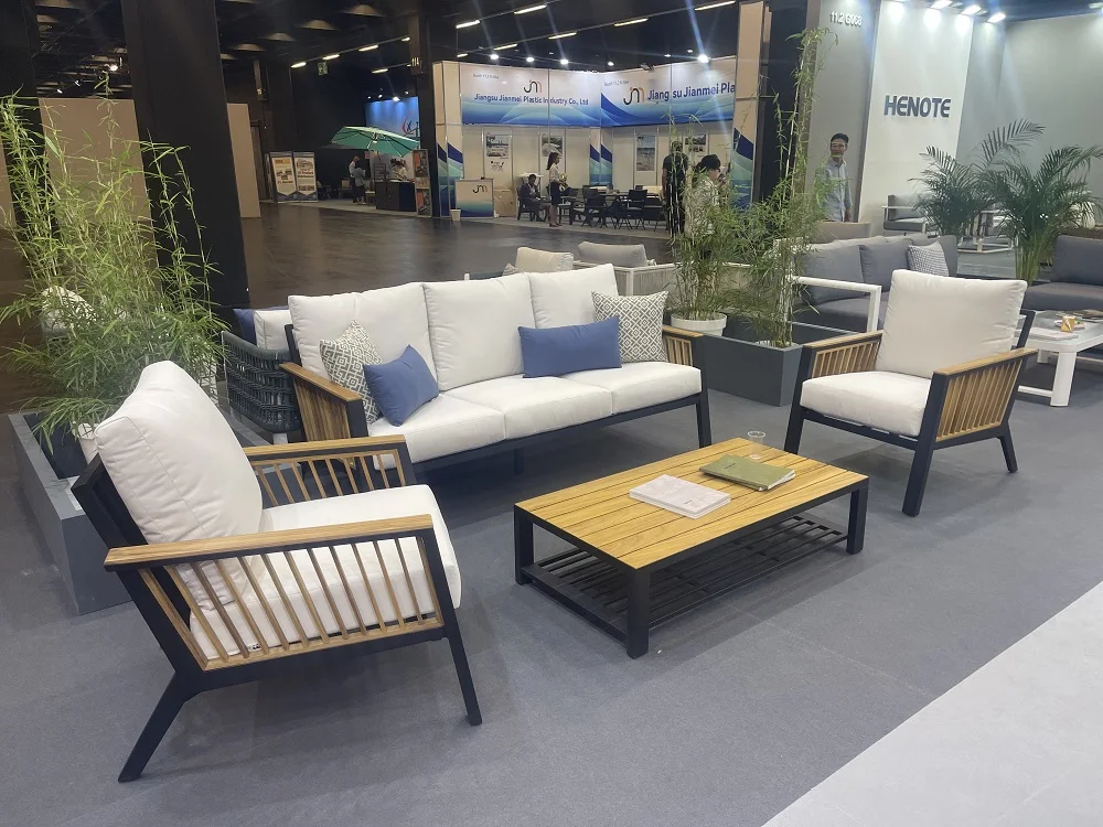 حار بيع المنتج الأثاث في الهواء الطلق أريكة التصميم الحديث حديقة الأثاث طاولة خارجية ومجموعة كرسي #2