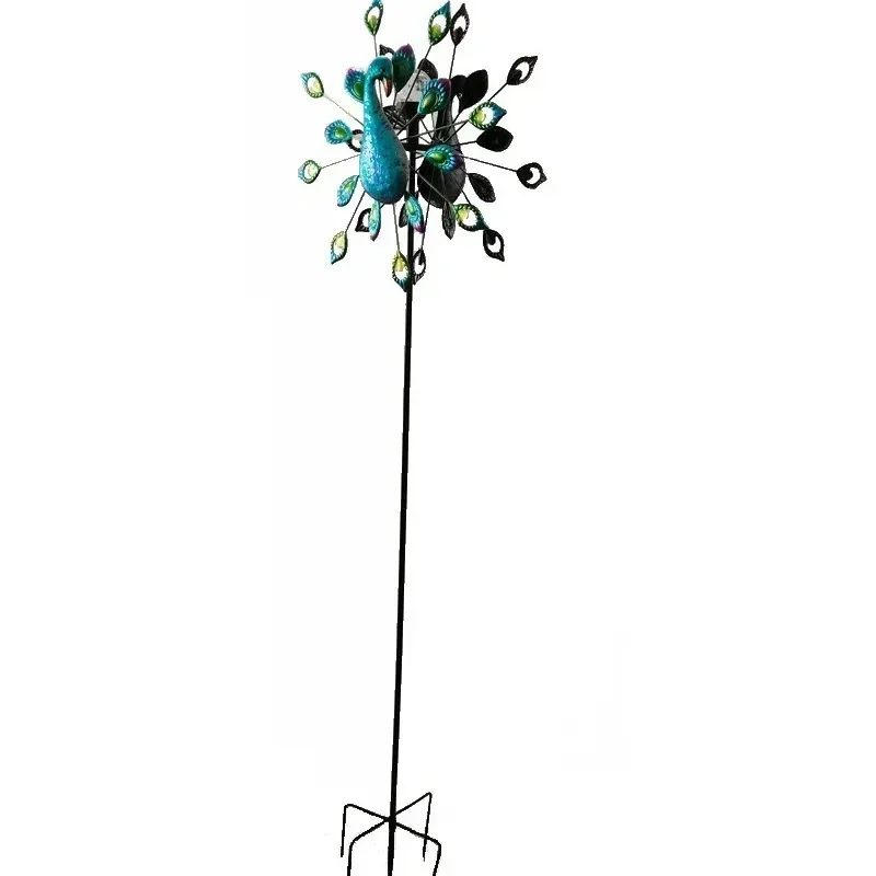 

European and American new outdoor lawn painted multi-color variable LED solar peacock garden plug-in