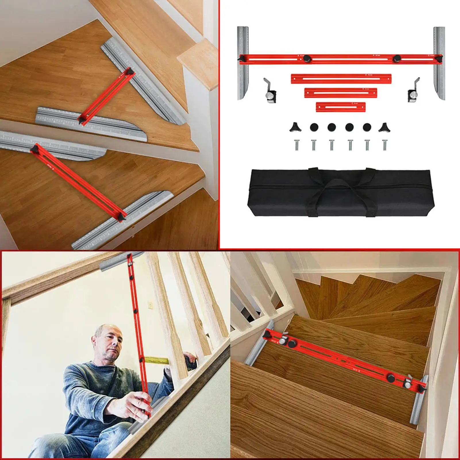 

Metal Stair Measuring Tool Stair Measuring Tool Jig Aluminum Alloy Flexible Easy Adjustment Stair Gauge
