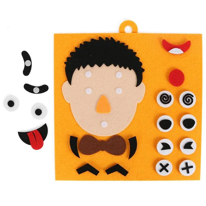 Puzzle Felt Non-woven Fabric Early Childhood Education for Children Manual DIY Cognitive Facial Expression Stickers