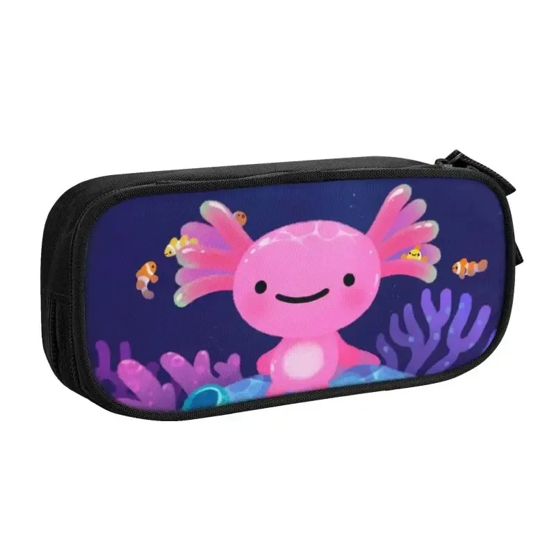 My Spirit Animal Is An Axolotl Salamand Pencil Pen Case Stationery Bag Pouch Holder Box Organizer for Teens Girls Adults Student
