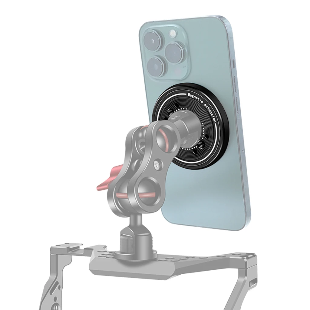 Magnetischer Handyhalter für Magsafe-Stativ mit 1/4 Arri-Positionierungslöchern für iPhone 16, 15, 14, 13, 12, Vlog-Desktop-Telefonhalterung – Detail 34