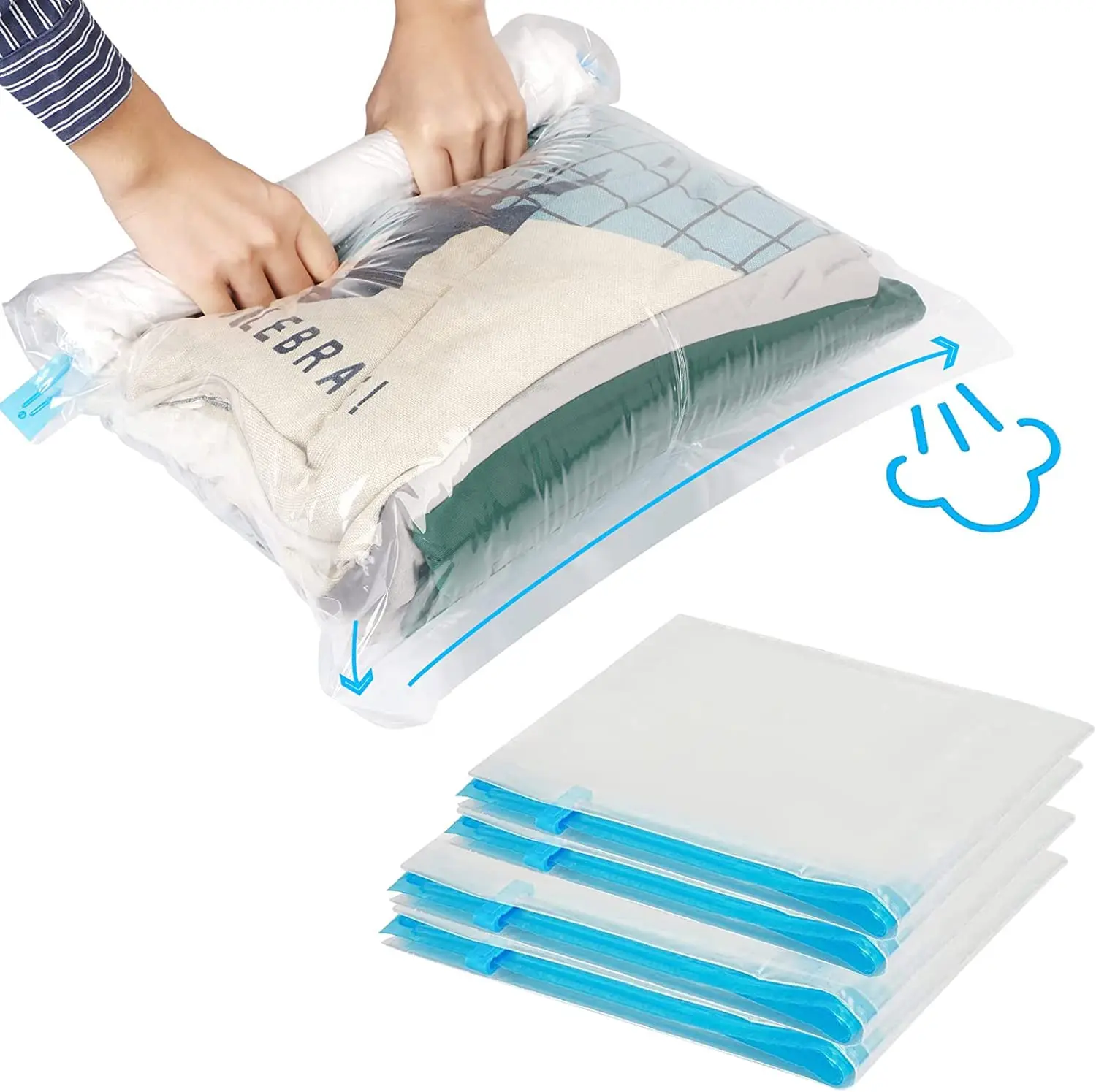 Roll-Up Travel Space Saver Aufbewahrungstaschen für Gepäck, Kleidung, Kreuzfahrtschiff, Essentials Home Packing-Organizer – Detail 4