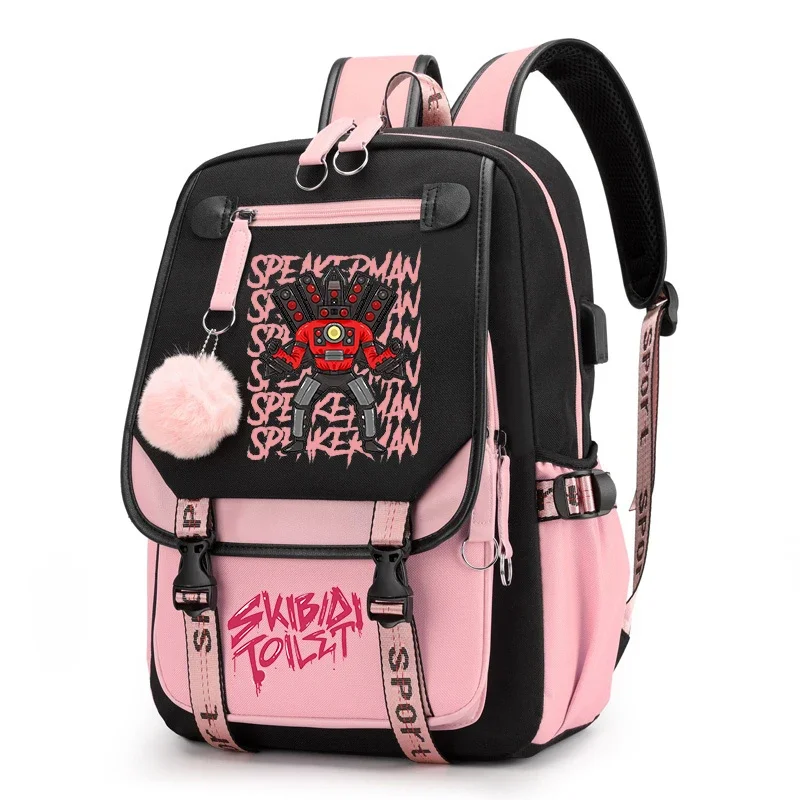 Skibidi-Mochila dos desenhos animados WC para meninas e mulheres, Mochilas Laptop Canvas, Titans TV Man Schoolbag, Crianças Softback Bookbag, Presente