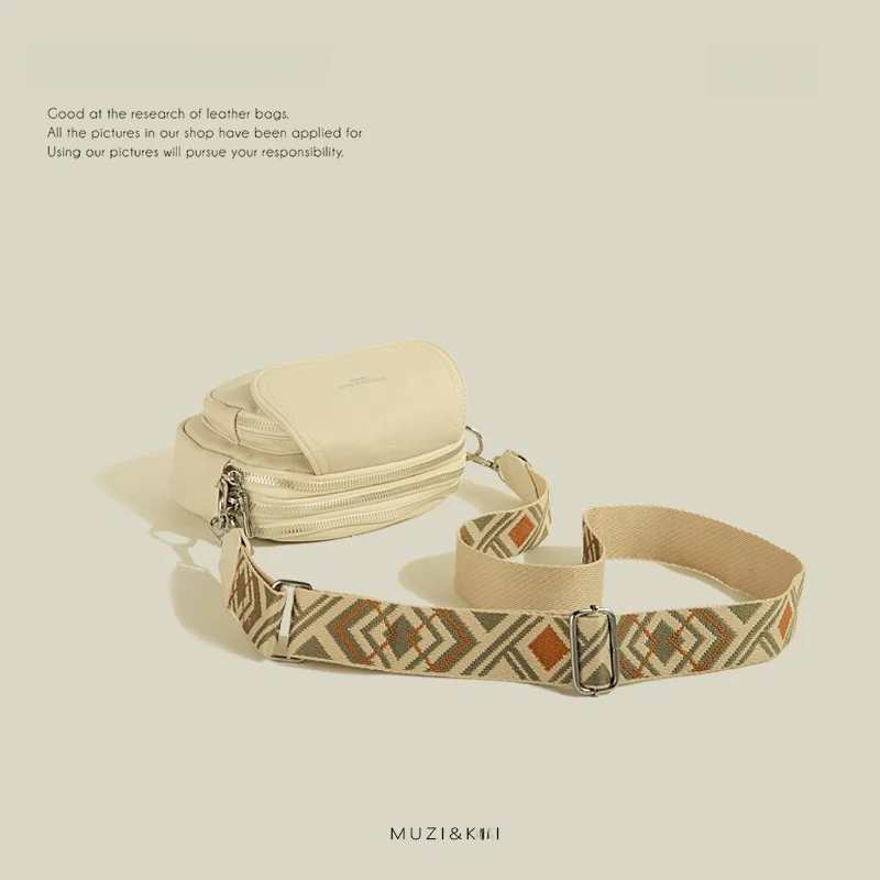 MuziKai Casual Simple Wide Shoulder Strap Women's Bag 2026 New Versatile Quality Single Shoulder Slant Cross Bag for Women