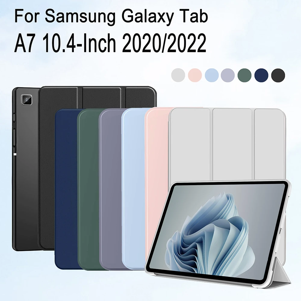 

Case for Samsung Galaxy Tab A7 10.4 2022/2020 (T503/T509/T500/T505/T507) Magnetic Flip Smart Cover Soft TPU Back Cover