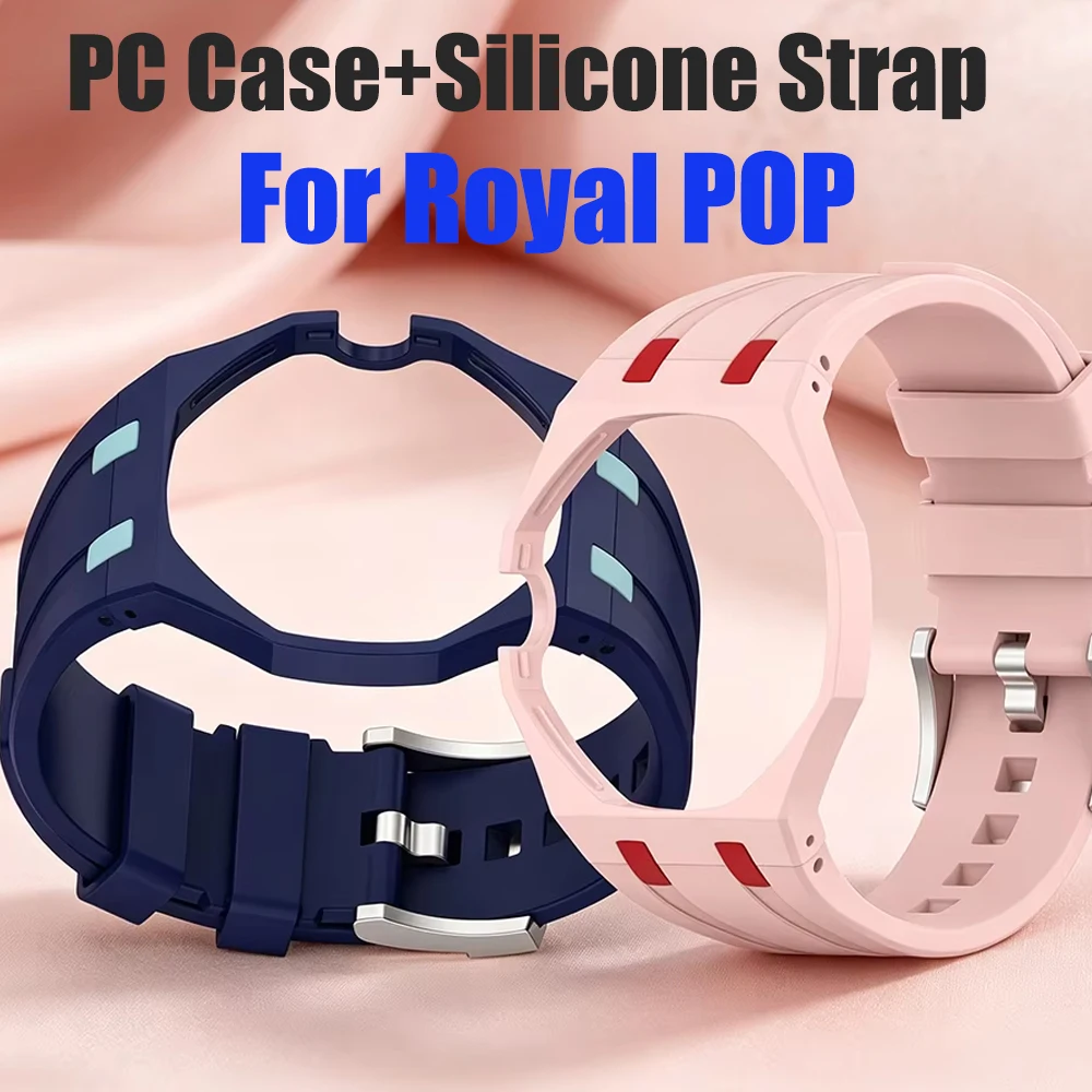 Silicone Strap+PC Case for Swatch x AP Royal pop Pocket watch Changer to Wristwatch Integrated Modification Kit Band Accessories