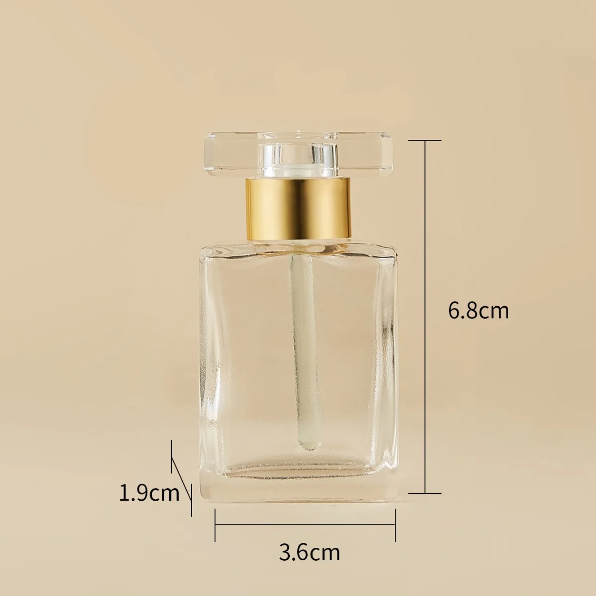 15ml Flat Square Glass Essential Oil Bottle, Clear Refillable Dropper Vial with Glass Rod, Cosmetic Sample Container