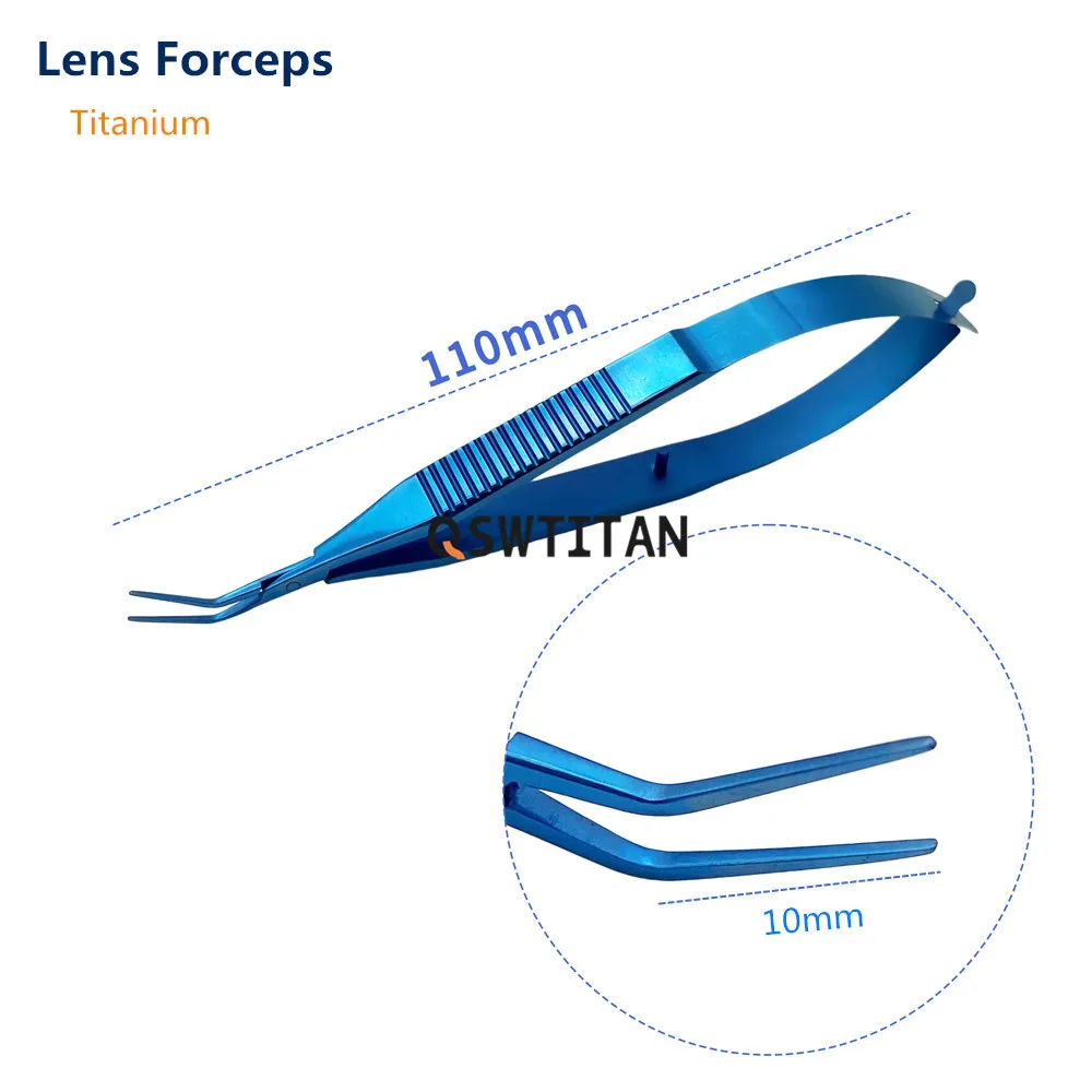 แหนบจับเลนส์ 1 ชิ้น ด้ามแบน ปลายแหลมแบบปากเป็ด แหนบพับได้ ฆ่าเชื้อได้ด้วยหม้อนึ่งความดัน สำหรับเครื่องมือจักษุวิทยาขนาดเล็ก
