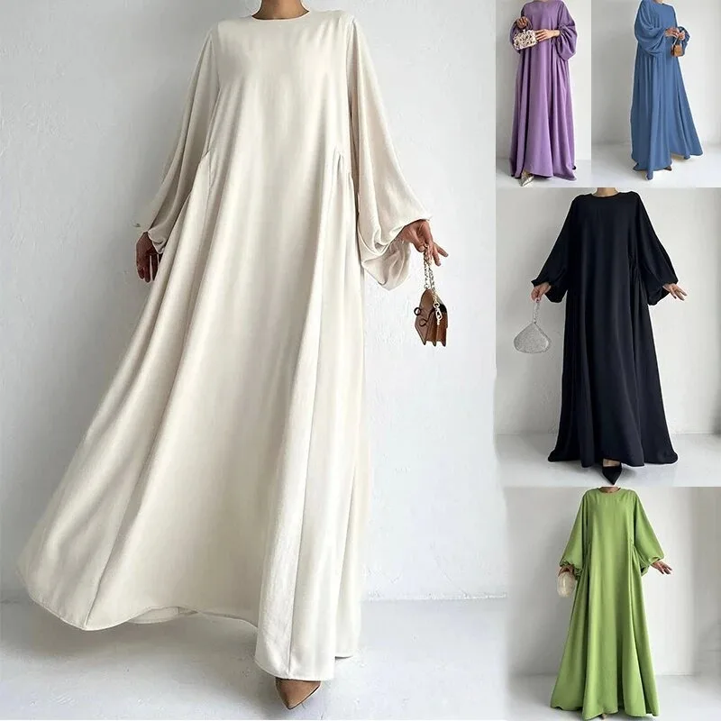 

Middle East Muslim Women's Simple Clothing Robe Abaya Dress Robe