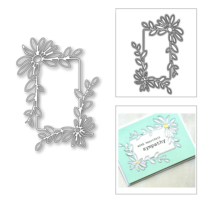 

Rectangle Flower metal cutting dies mold Scrapbooking paper craft knife mould blade punch template Embossing stencils 1PCS