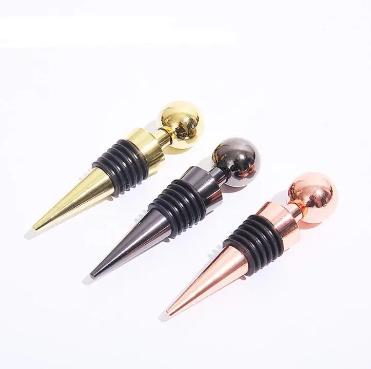 Silver Rose Gold Metal Red Wine Stopper for Bar Tools Champagne Bottle Cap Storage Plug Kitchen Accessories ni483