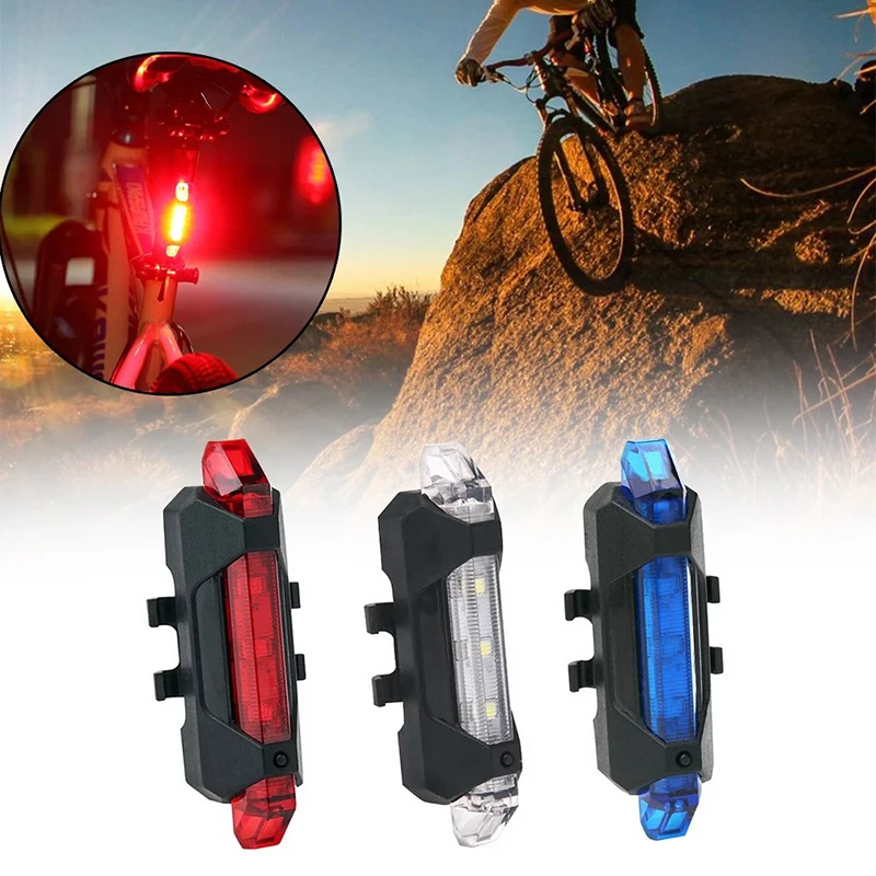 MTB Mountain Safety Warning Rear Lights Bicycle Light Rear Taillight USB Rechargeable Lamp Cycling Flashing Bicycle Accessories