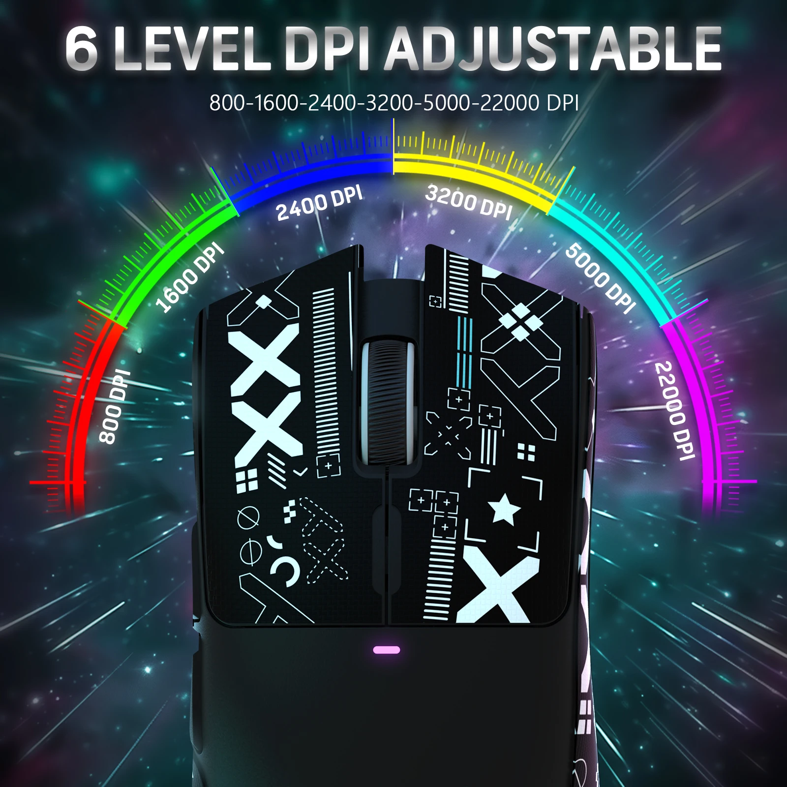 Imagem -06 - Ataque Shark X11 Gaming Mouse sem Fio com Doca de Carregamento Pixart Paw3311 Gaming Sensor bt 2.4g com Fio