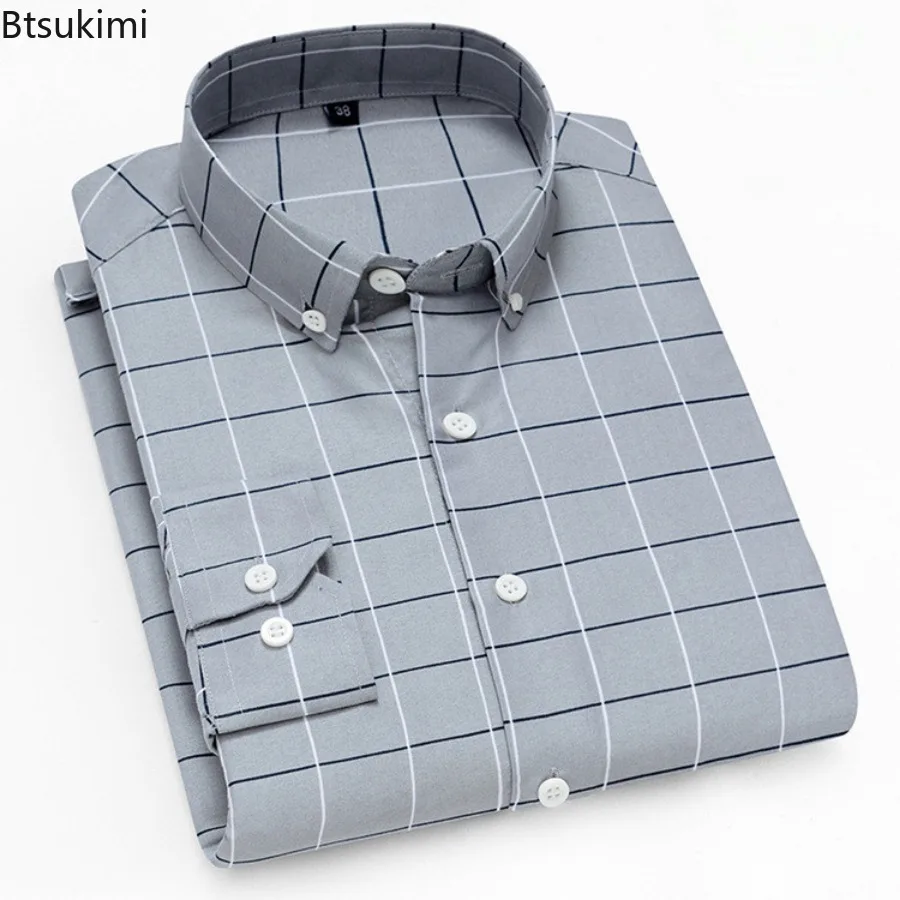 New Fashion Herren bekleidung Langarm Plaid bedruckte Einreiher Hemden für Männer Business Casual All Match Shirts männlich