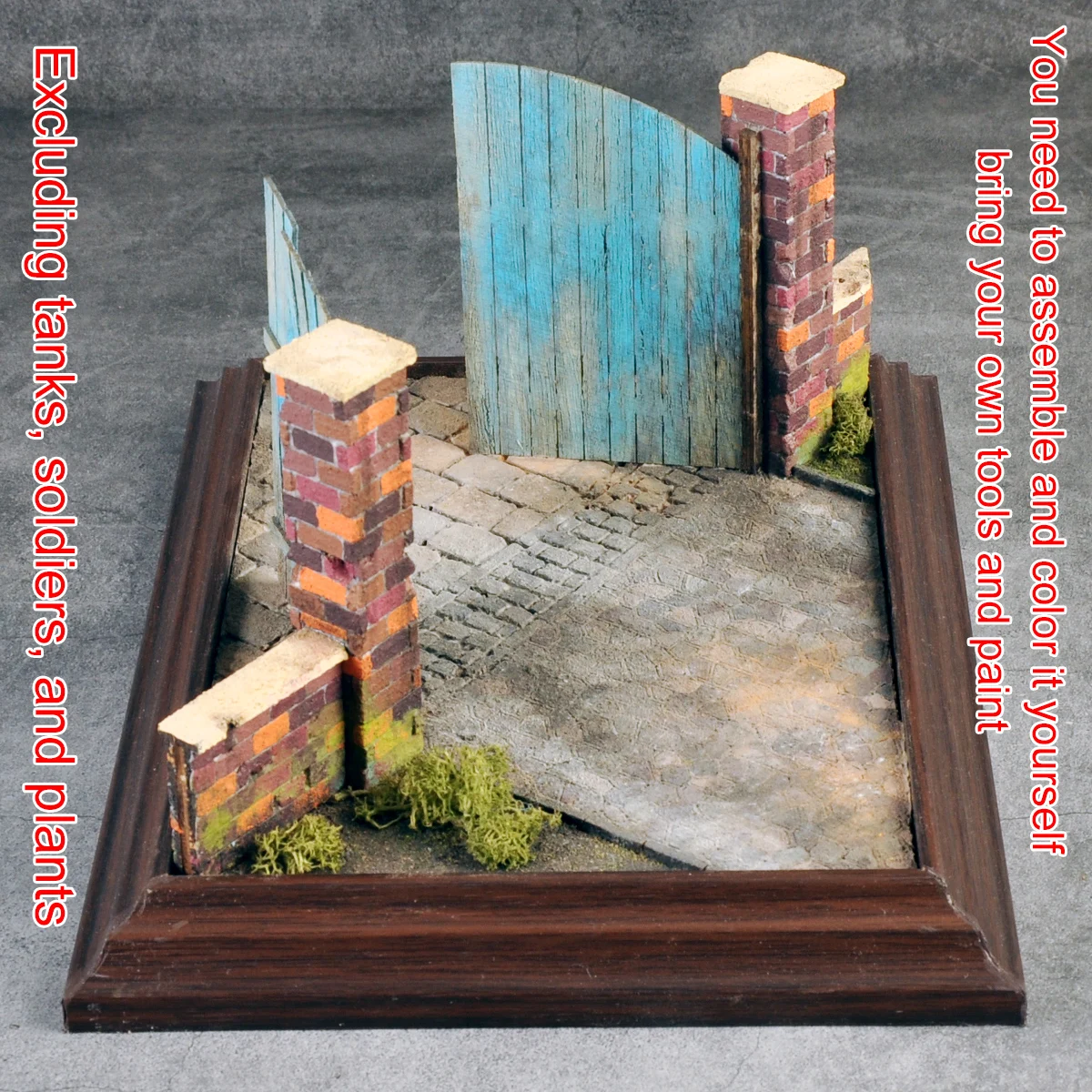 Architekturmodell-Bausatz Holztüren Diorama Maßstabsmodell-Kit Panzer Holz-Displaybasis Auto-Ausstellungsständer 1/35 – Detail 2