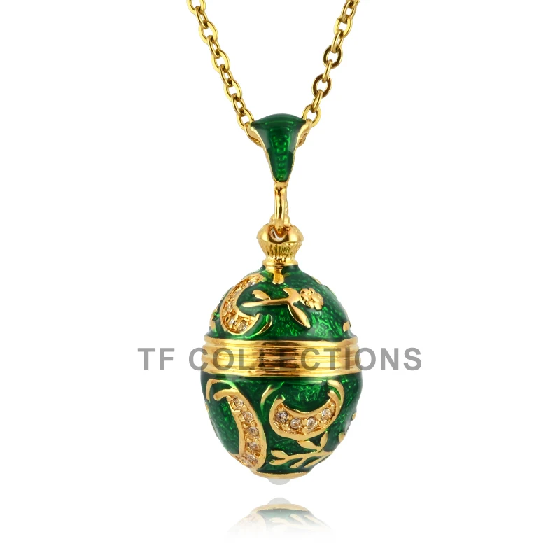 YAFFIL Retro Court Enamel Pearl Pendant With Engraved And Diamond Set Craftsmanship, Openable Design Necklace