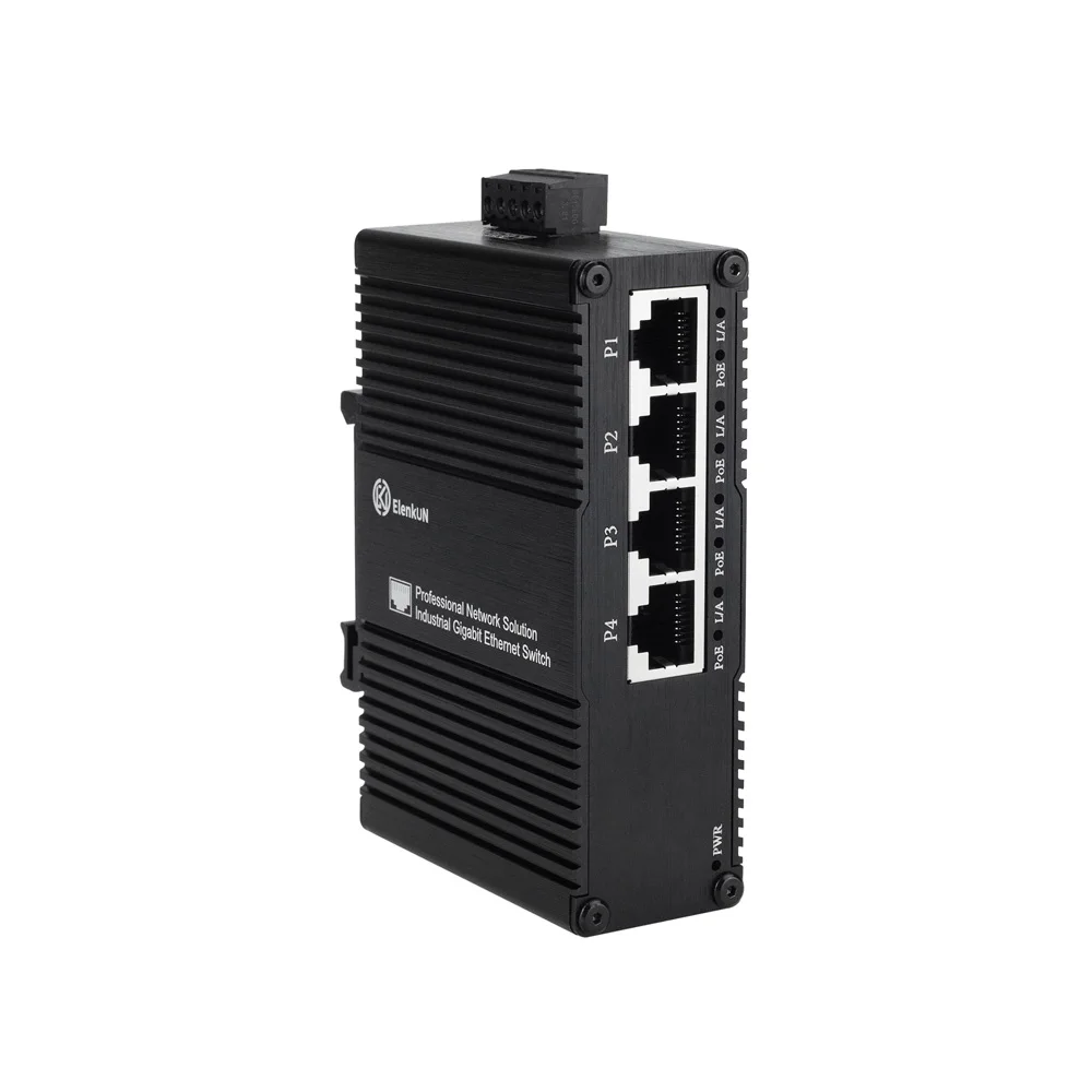 Industrial 4 Ports Gigabit (PoE) Switch,4-port 10/100/1000Mbps RJ45 Ethernet Swith,IEEE802.3af/at/bt 1000M DIN Network Switch