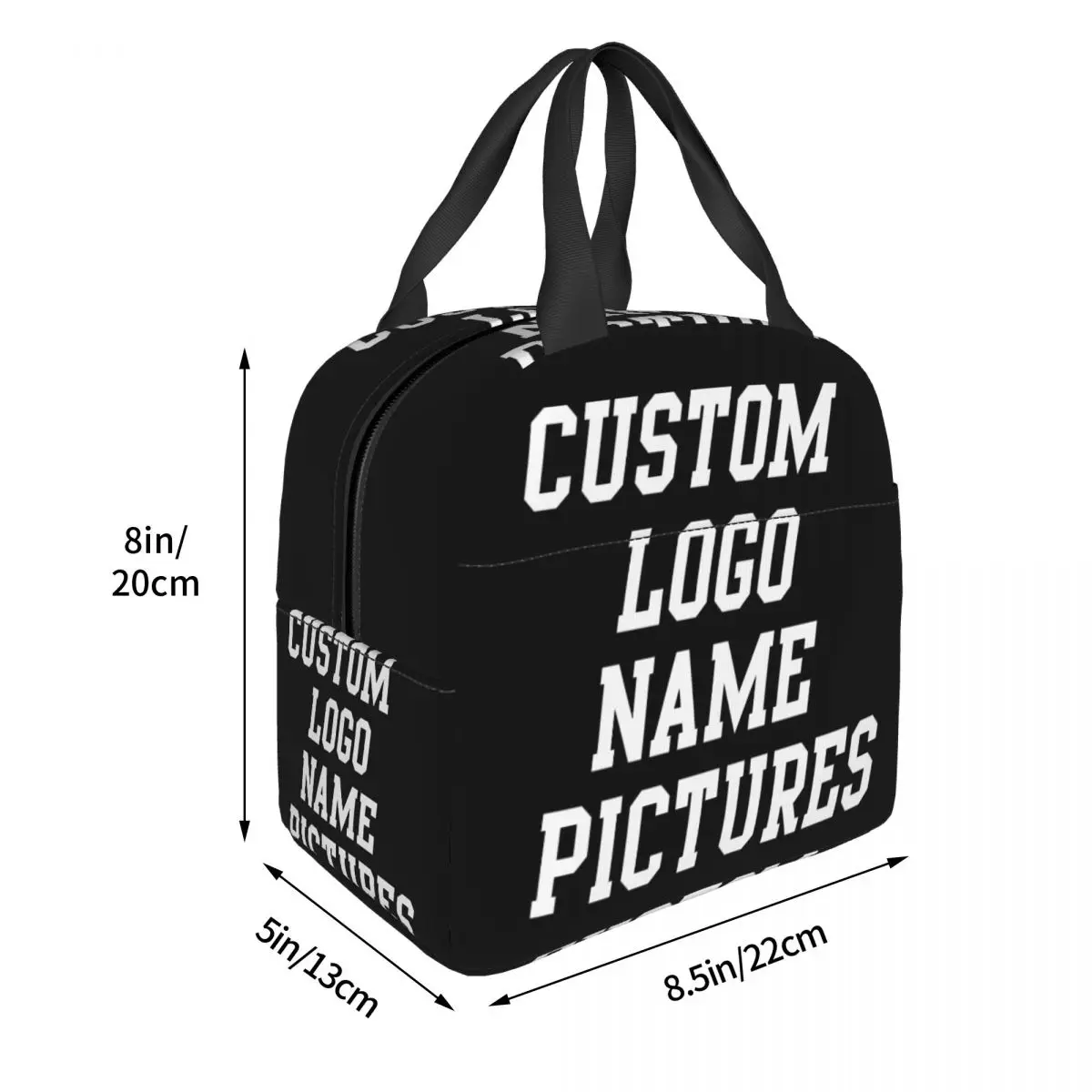 Personalized Photo Picture Customized Lunch Box Merch Portable Insulated Canvas Cooler Custom Logo Text Name Thermal Lunch Box