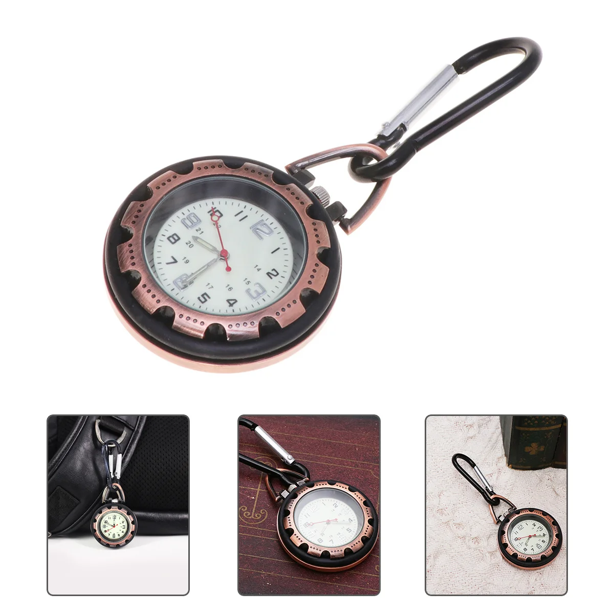 Carabiner Pocket Watch For Backpackers Mountaineering Hiking Travel Durable Glow In The Dark Clip On Watch Outdoor Hanging