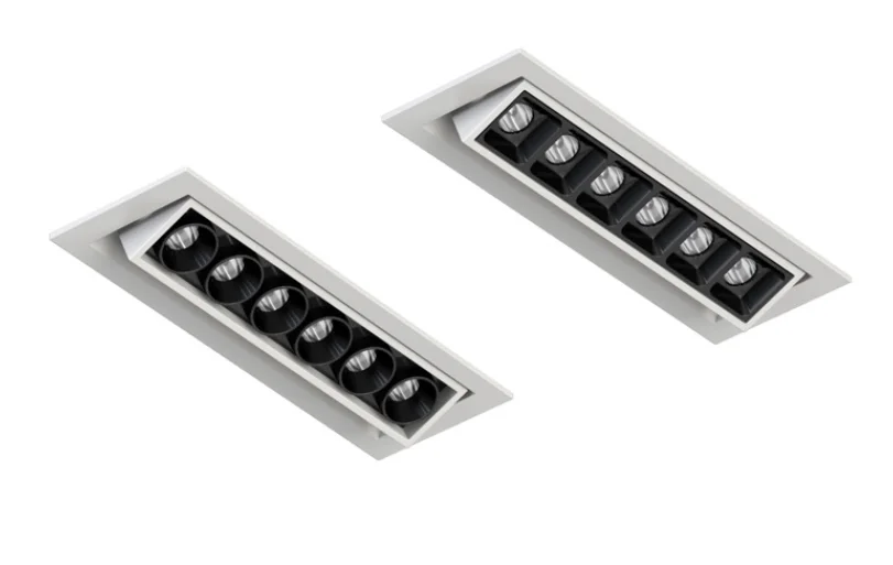 Embedded Dimmable Grid Linear Lamp COB Tube Lamp Holographic Lamp Indoor Lighting Fixture, AC 110V-220V，Indoor Lighting 6W 12W