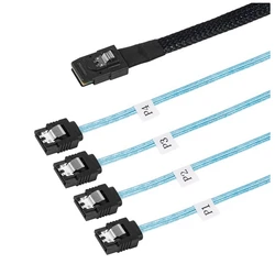 Mini SAS HD 12G SFF8643 SFF 8087 To 4 SATA 7Pin Cable Internal SFF 8643 Motherboard Controller To 4 SATA Hard Drive Server Cable
