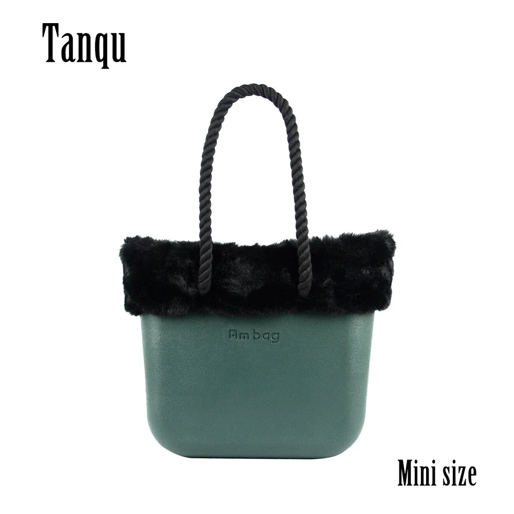 

Obag O Style Ambag Mini EVA Bag with Canvas Inner Faux Fur Cover Long Short Rope Handles Women Girl Winter Autumn DIY Handbag