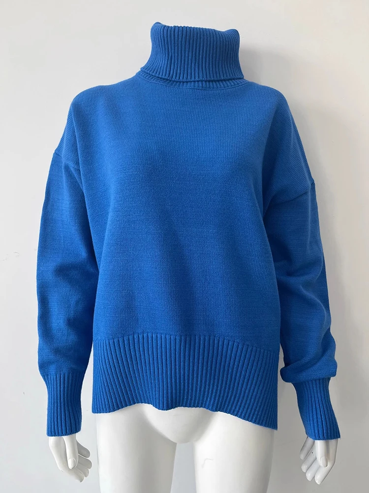 Fall Winter Loose Green Turtleneck Sweaters Women Casual Warm Knit Pullover Korean Raglan Sleeve Knitwear Jumper New Malhas Tops