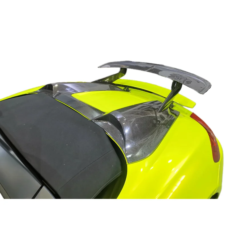 Trade Guarantee Dry carbon fiber hump rear spoiler wing for Porsche 981 cayman boxster 2013-2015 convertible version