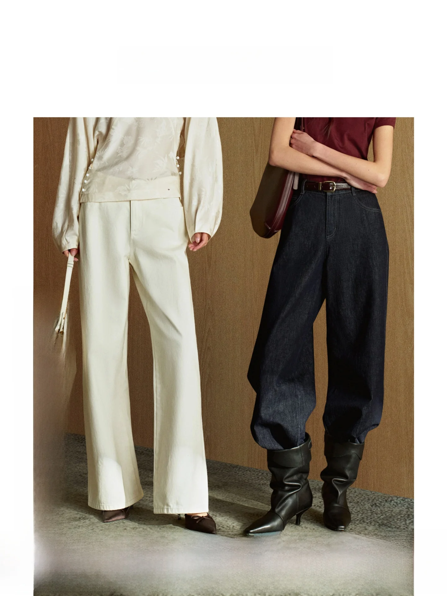 

ZhiZhi Casual Straight Leg Slimming Denim Jeans Women's New Spring Fashionable Cotton Natural Waist Mid-Elasticity