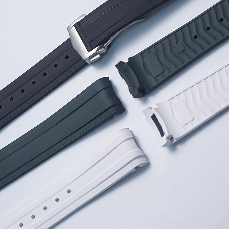 Cinturino per orologio in gomma fluoroelastomero FKM morbido di lusso 20mm Nuovo cinturino Omega Seamaster per uomo donna Accessori per braccialetti impermeabili