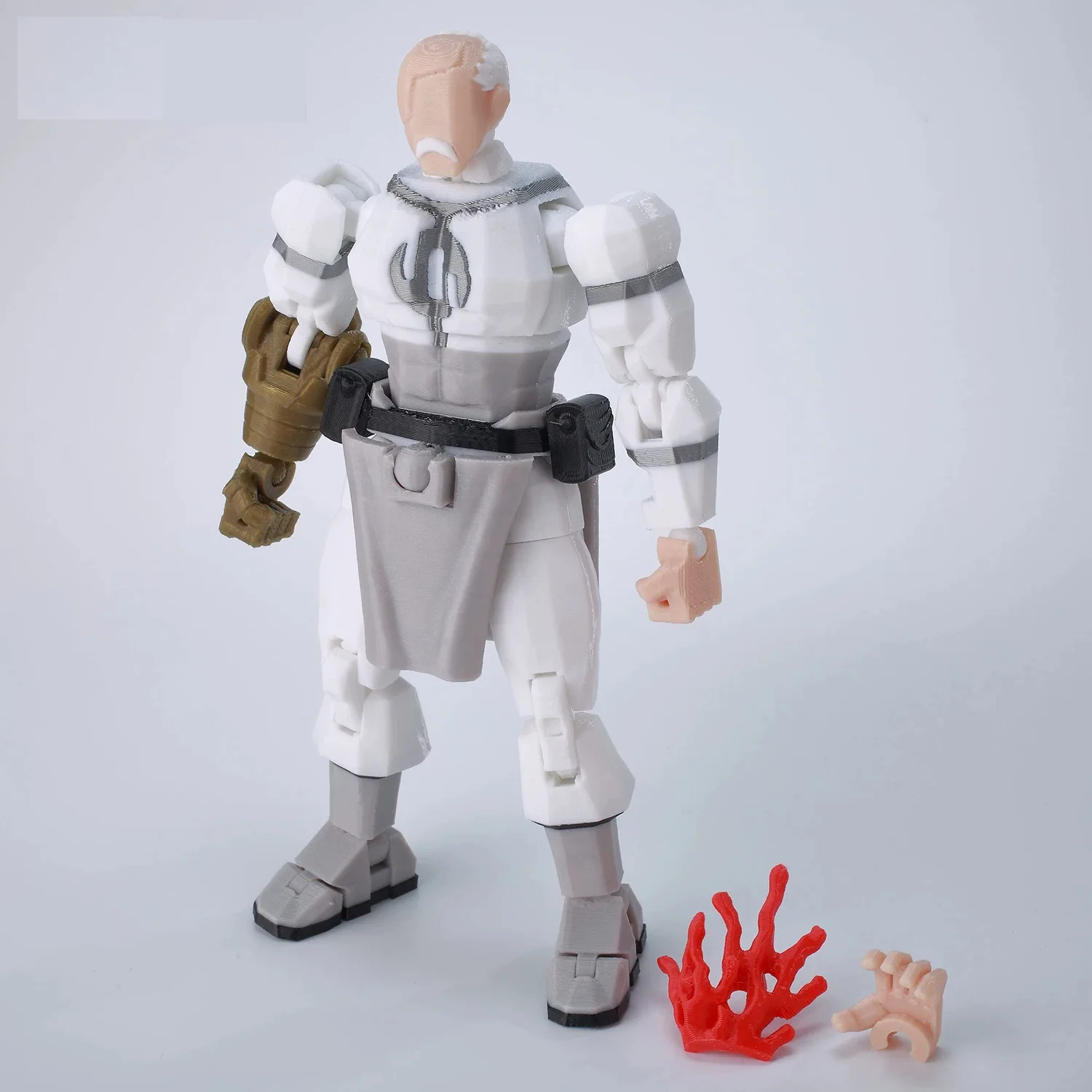 3D-gedruckte, mehrfach bewegliche Puppe, Spielzeugfigur Invincible Young Hero 2.0, blau-schwarzes Modell, fertige Dekoration – Detail 6