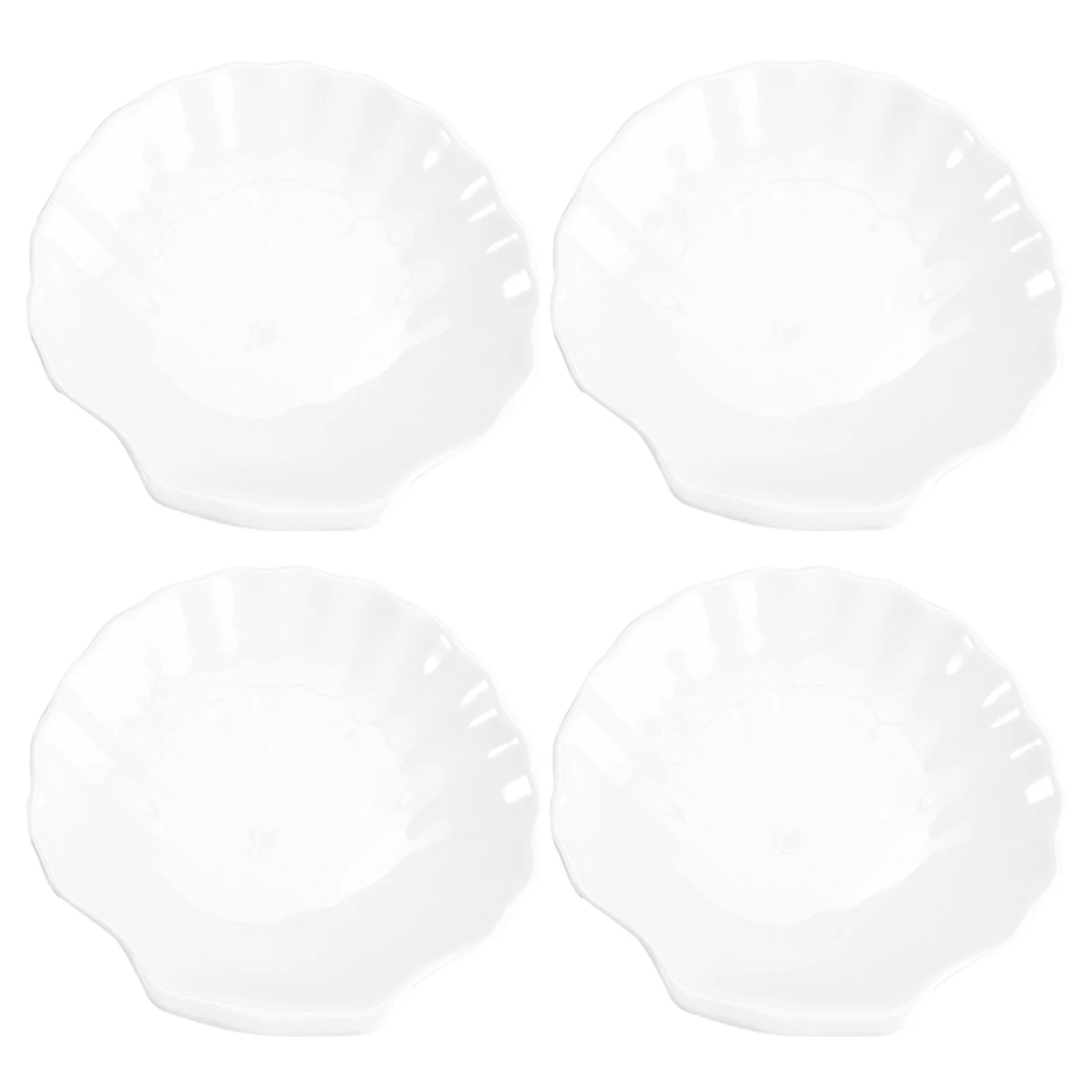 

4 Pcs Shell Dessert Plates Cute Shells Divided Large Seashell Salad Dish Porcelain Snacks