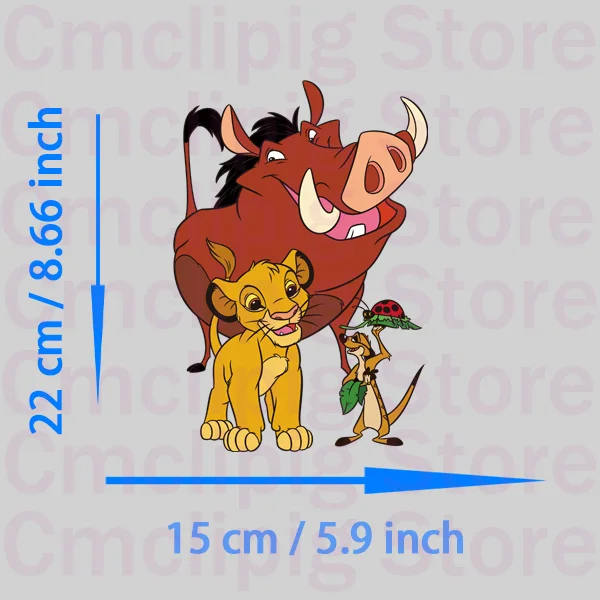 Disney The King Lion Iron-on transfers for clothing DIY patches for children clothes stickers