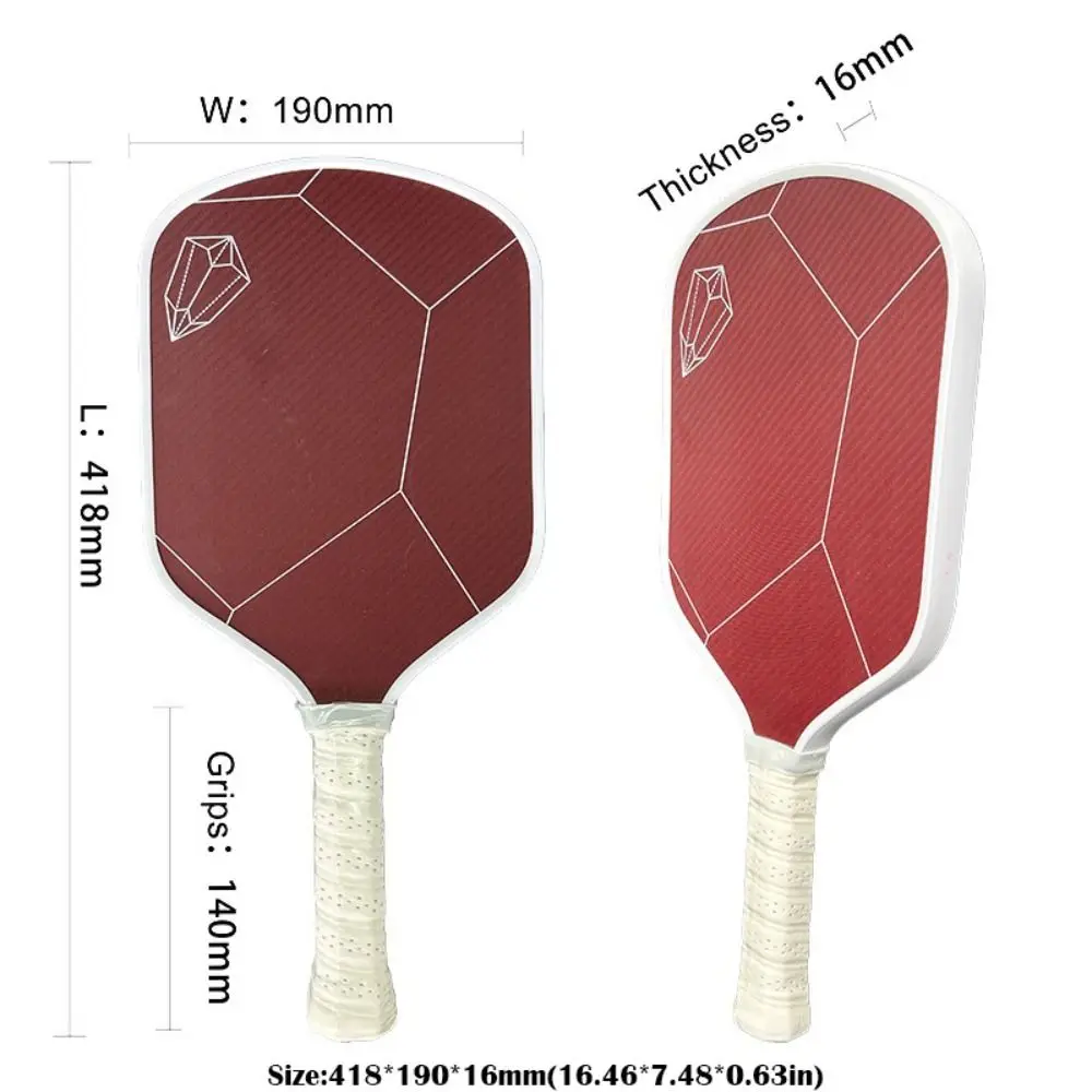 Nowe 16-milimetrowe rdzenie polimerowe Pickleball Paddle Enhanced Power Super Spin Technology Sportowe rakiety Pickleball z antypoślizgową piankową krawędzią