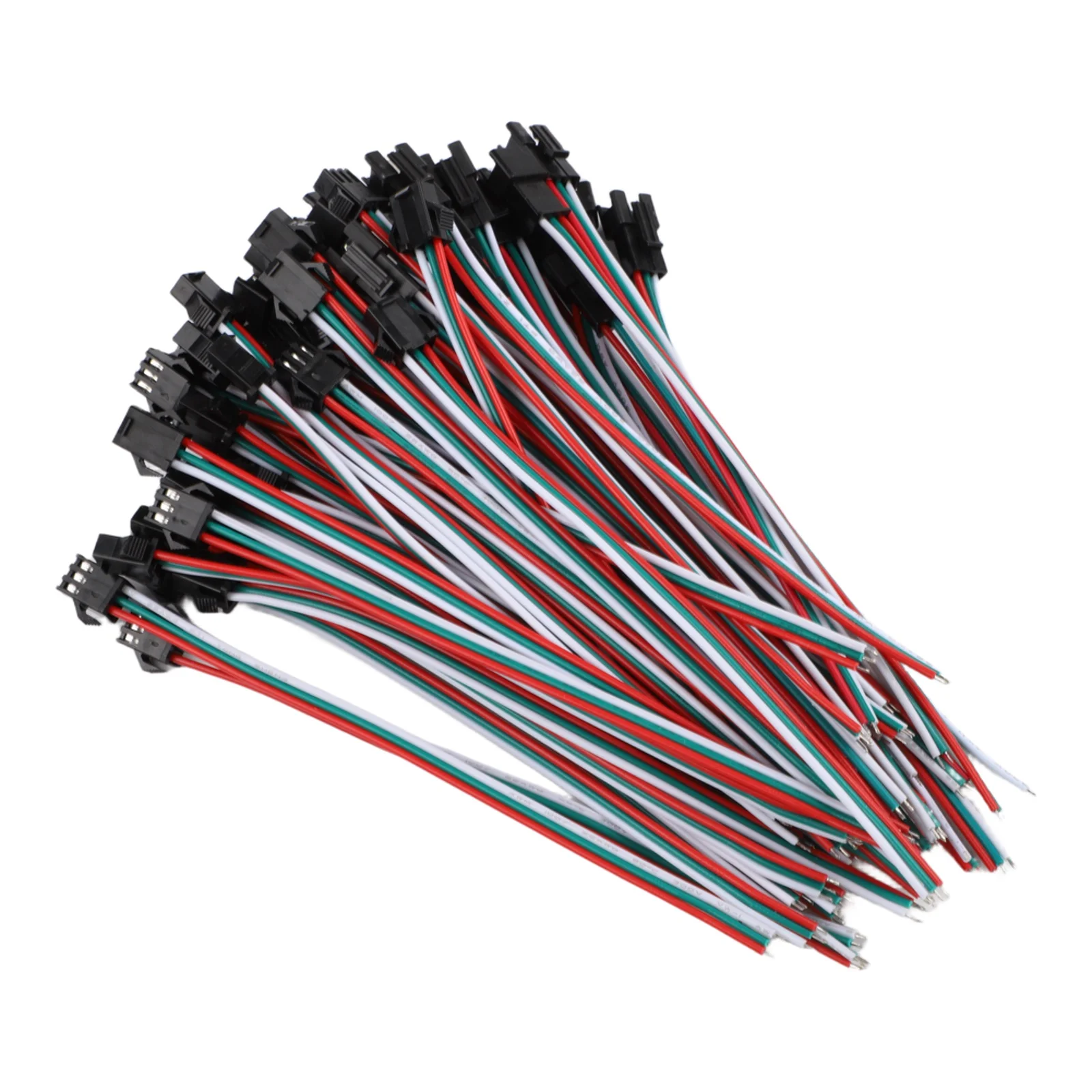 Comprehensive Package of For JST SM 3Pin Connectors Includes 30Pairs with Conveniently Sized Wires for LED Lighting